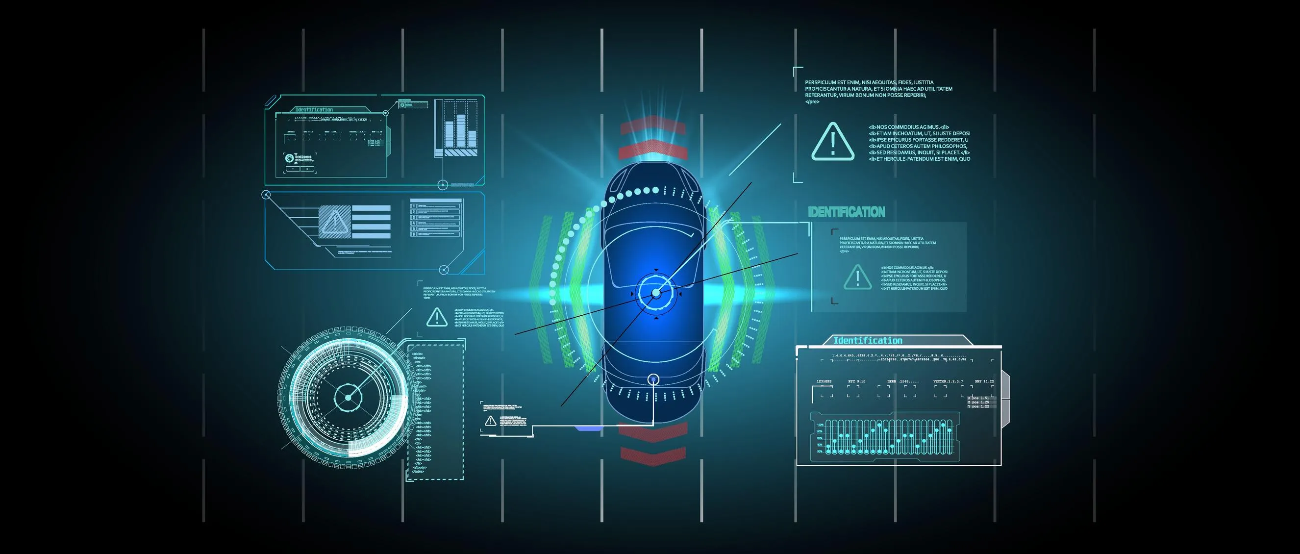 Representación visual de la IA anticipativa y avatares digitales en un entorno urbano futurista