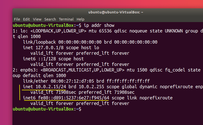 Visualización de la Dirección IP en Ubuntu Linux