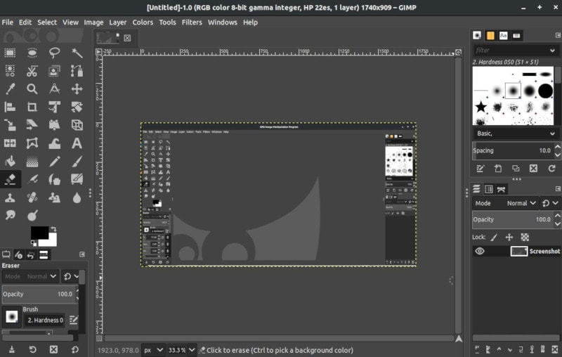 GIMP captura de pantalla