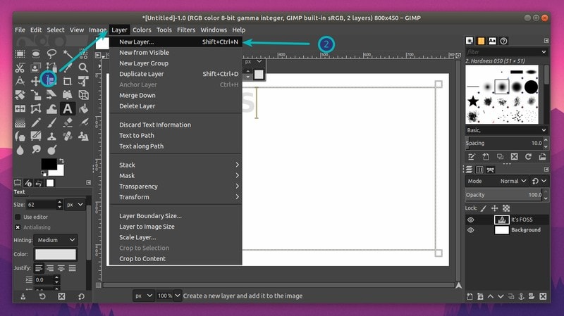 Añadir una nueva capa en GIMP