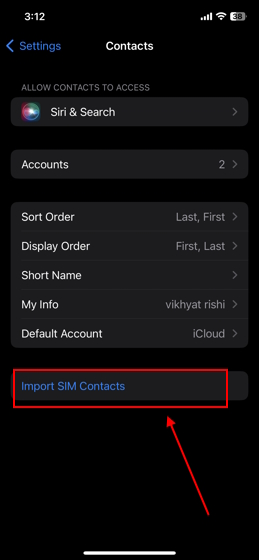 importar contactos SIM