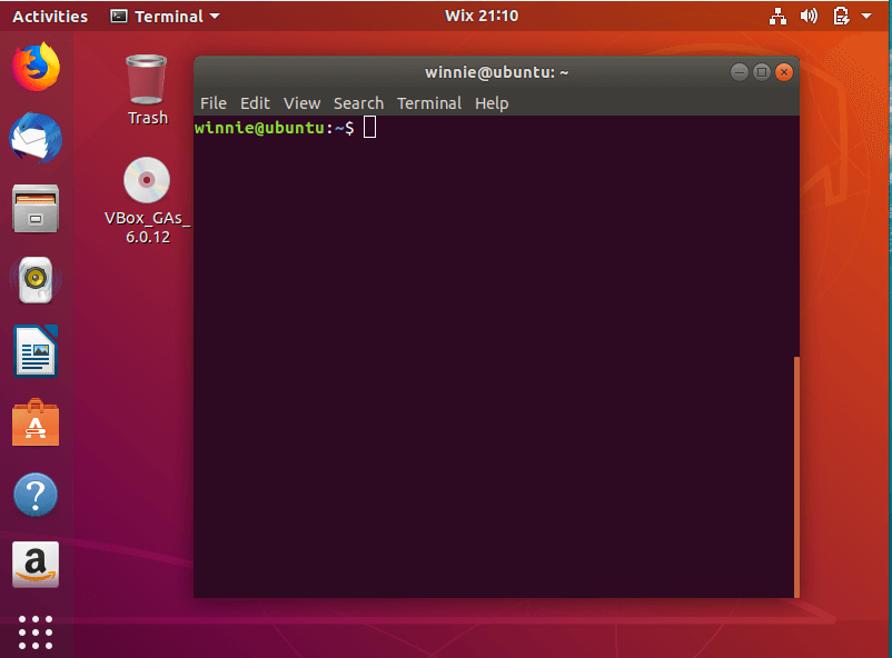 lanzamiento del terminal en Ubuntu