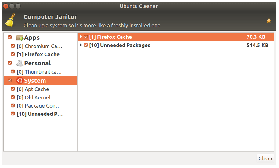 Ubuntu System Cleaner