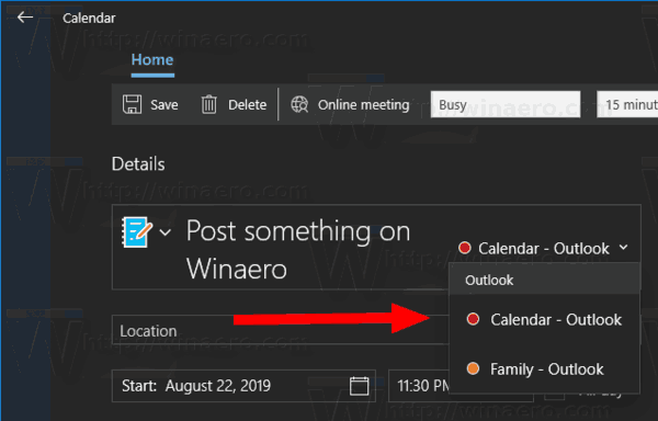 Windows 10 Aplicación De Calendario Nuevo Evento De Diálogo 3