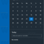 Windows 10 Calendar flyout