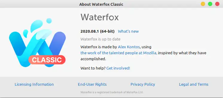 about waterfox ultima version