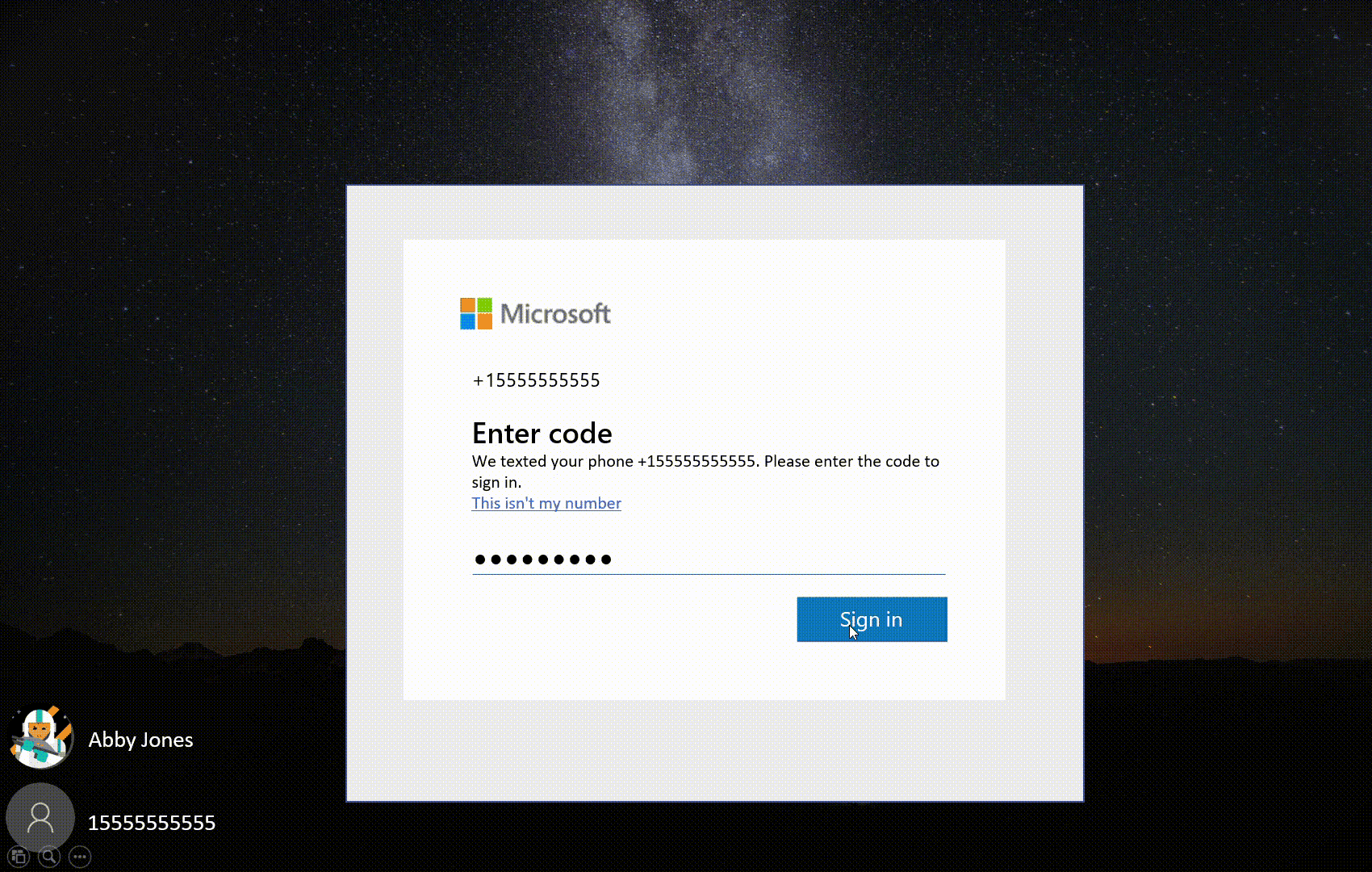 El uso de un número de teléfono en lugar de una contraseña para iniciar sesión en su cuenta Microsoft