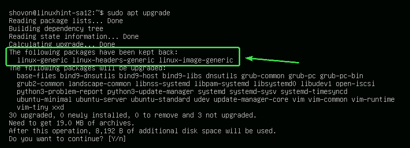 Cómo actualizar Ubuntu 20.04 desde El Terminal resto hold