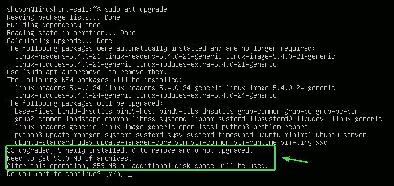 Cómo actualizar Ubuntu 20.04 desde El Terminal upgrade all