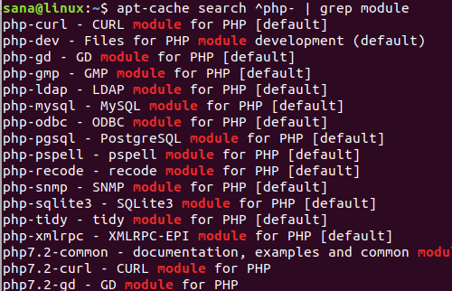 Búsqueda de otros módulos PHP